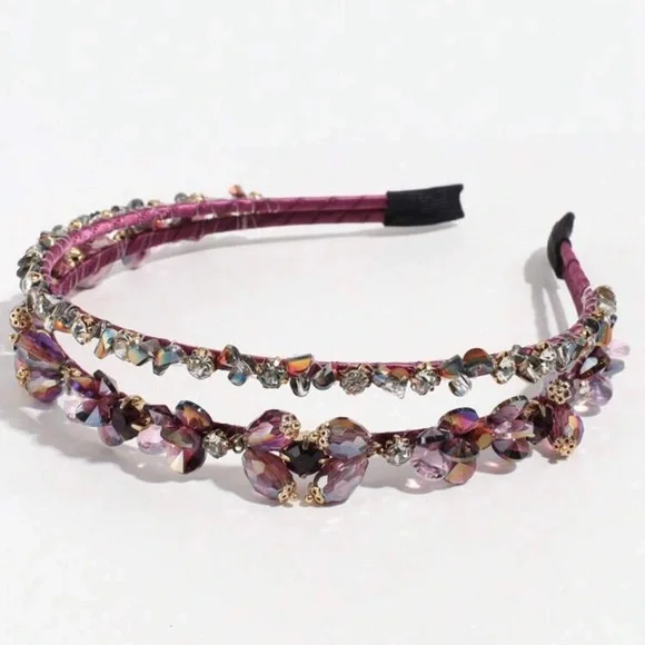 Gorgeous Rhinestone Headband (Burgundy) NEW - Picture 3 of 3